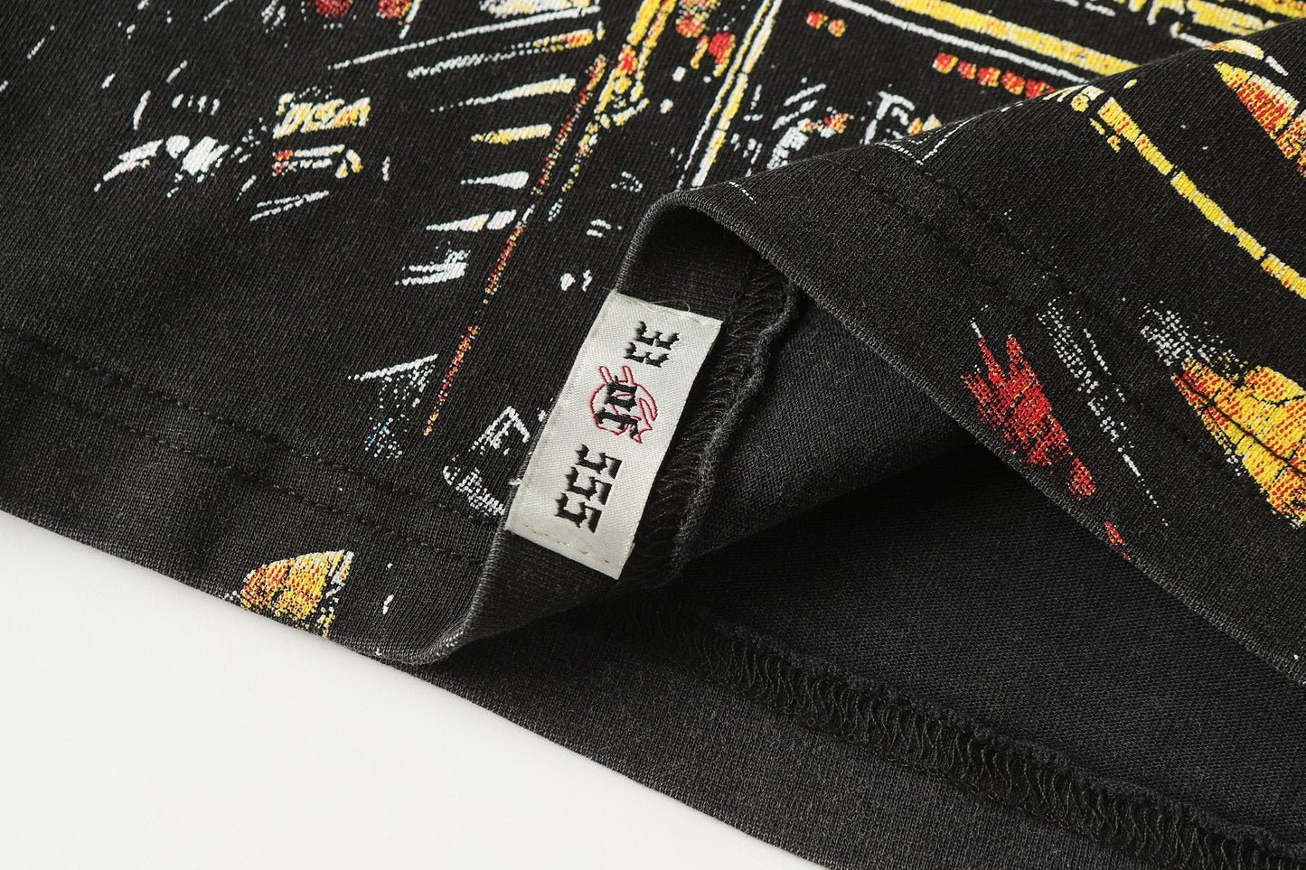 Godspeed Skull & City Back Graphic T-Shirt — fabric_closeup