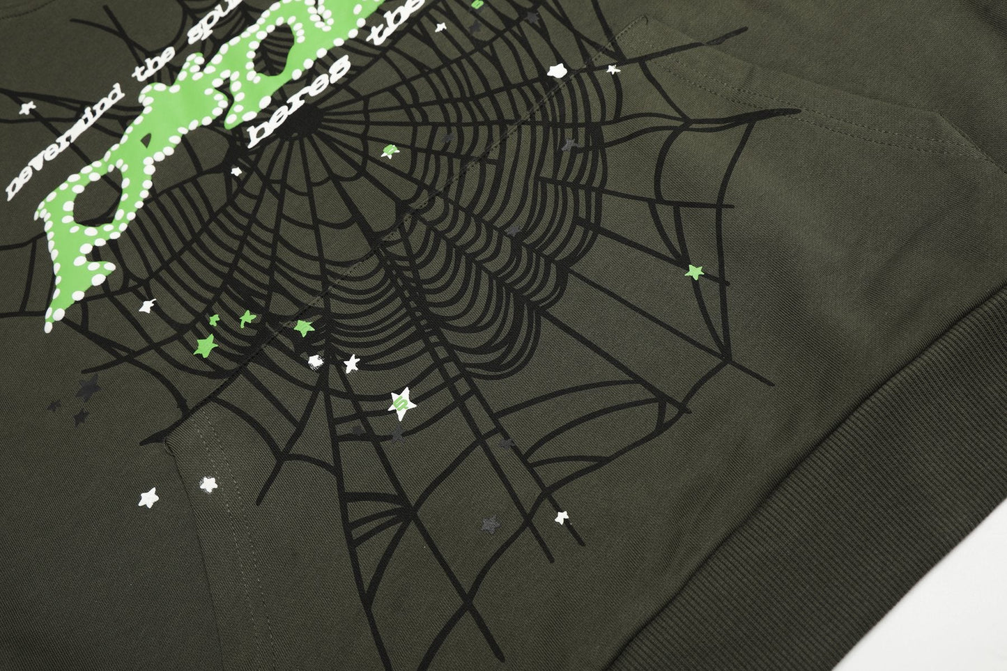 Sp5der Spiderweb Graphic Hoodie — detail