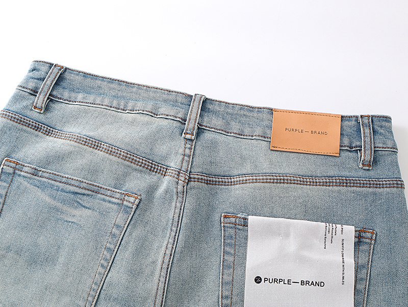 Purple Brand Light Blue Leg-Graphic Jeans — detail