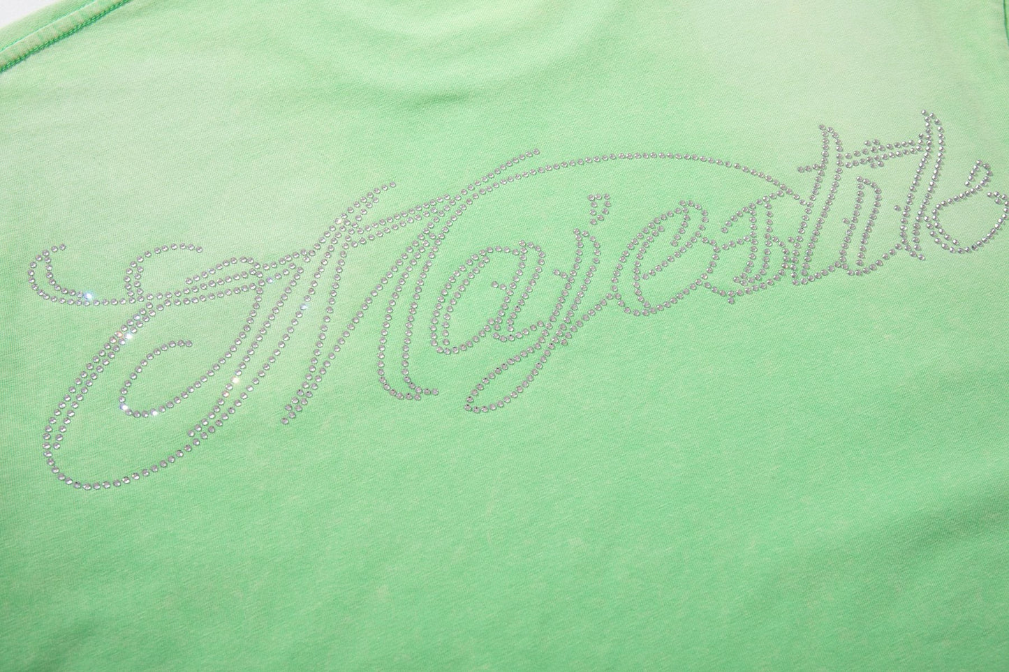 MAJESTIK Mint Green Football Graphic T-Shirt — detail