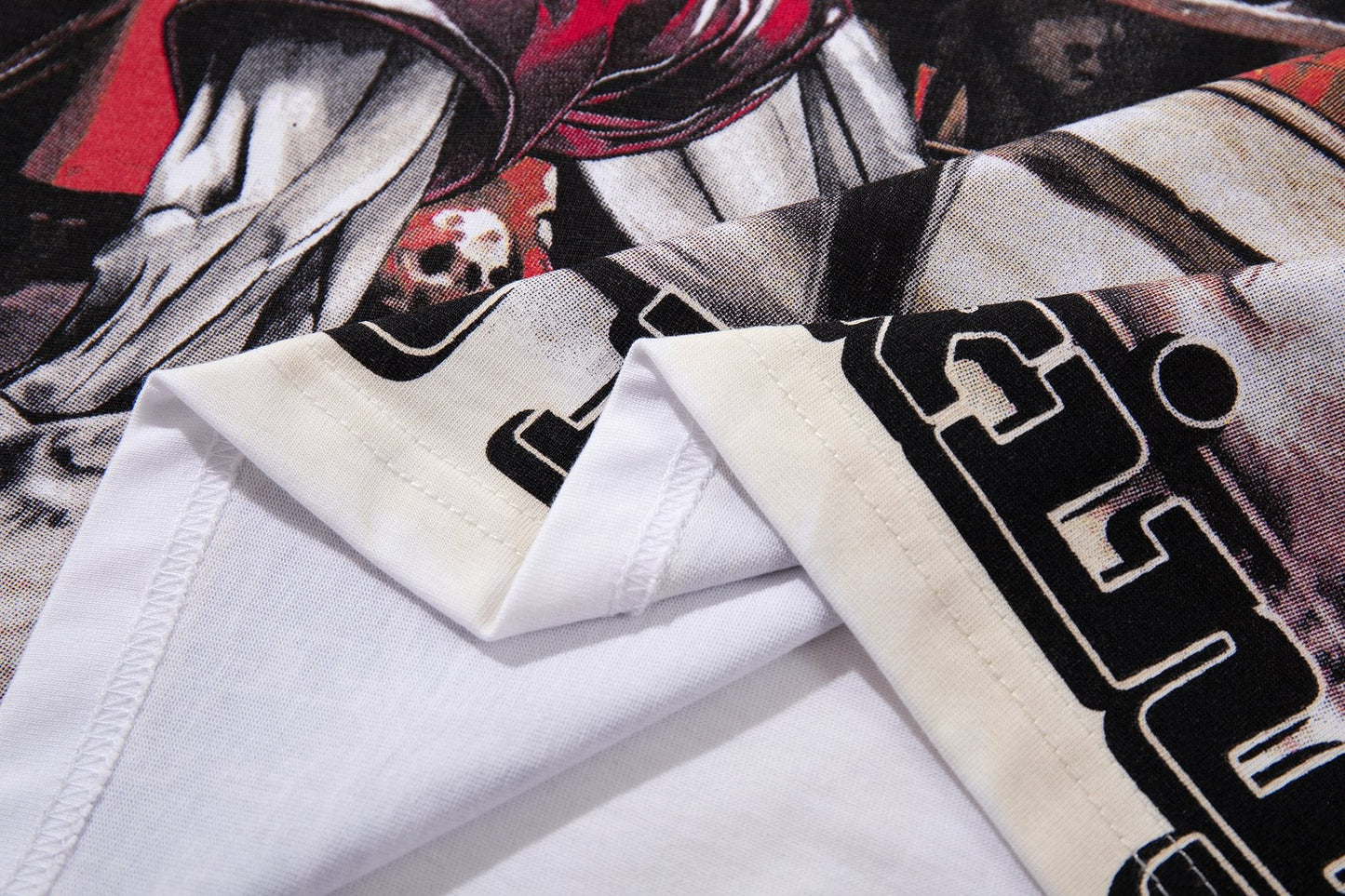 MAJESTIK Skeleton Boxing Graphic T-Shirt — detail