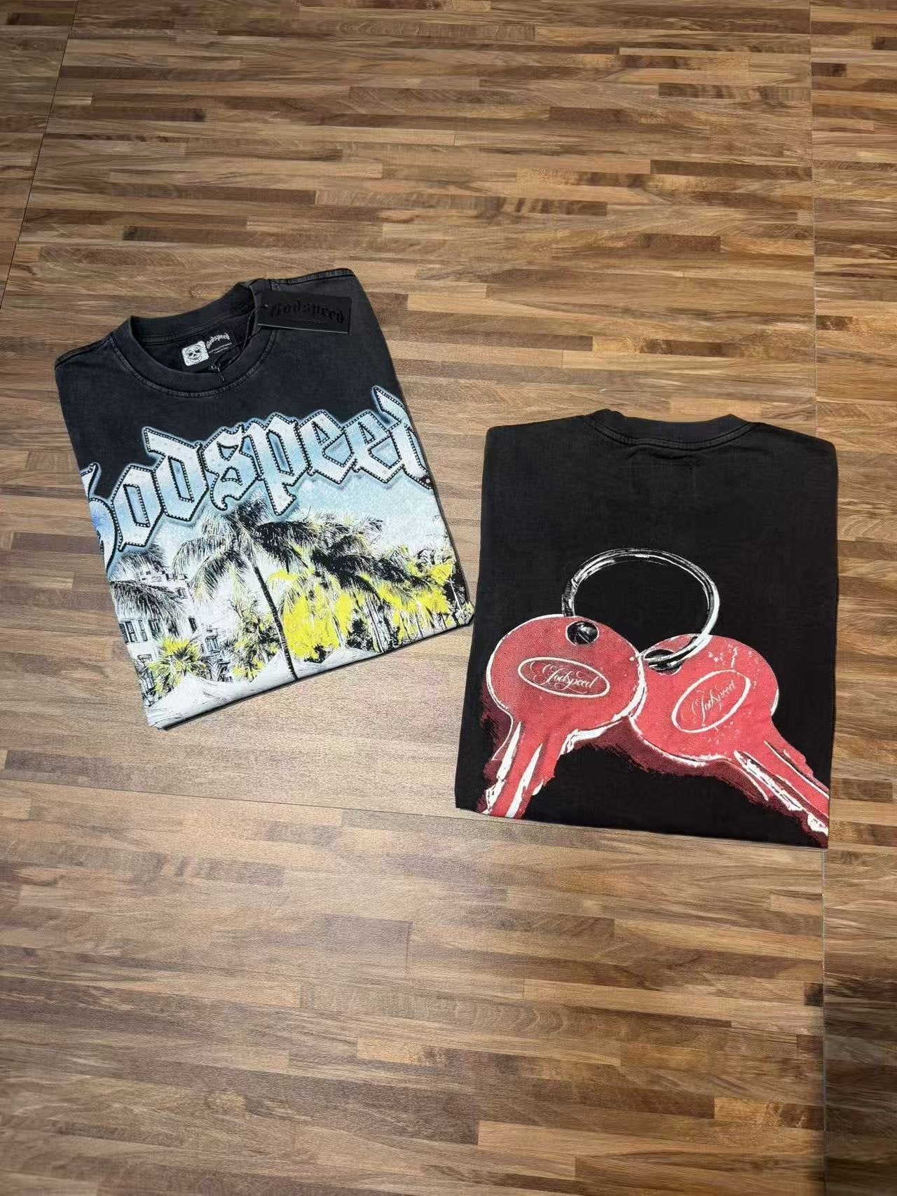 Godspeed Washed Black Rock Graphic T-Shirt — context