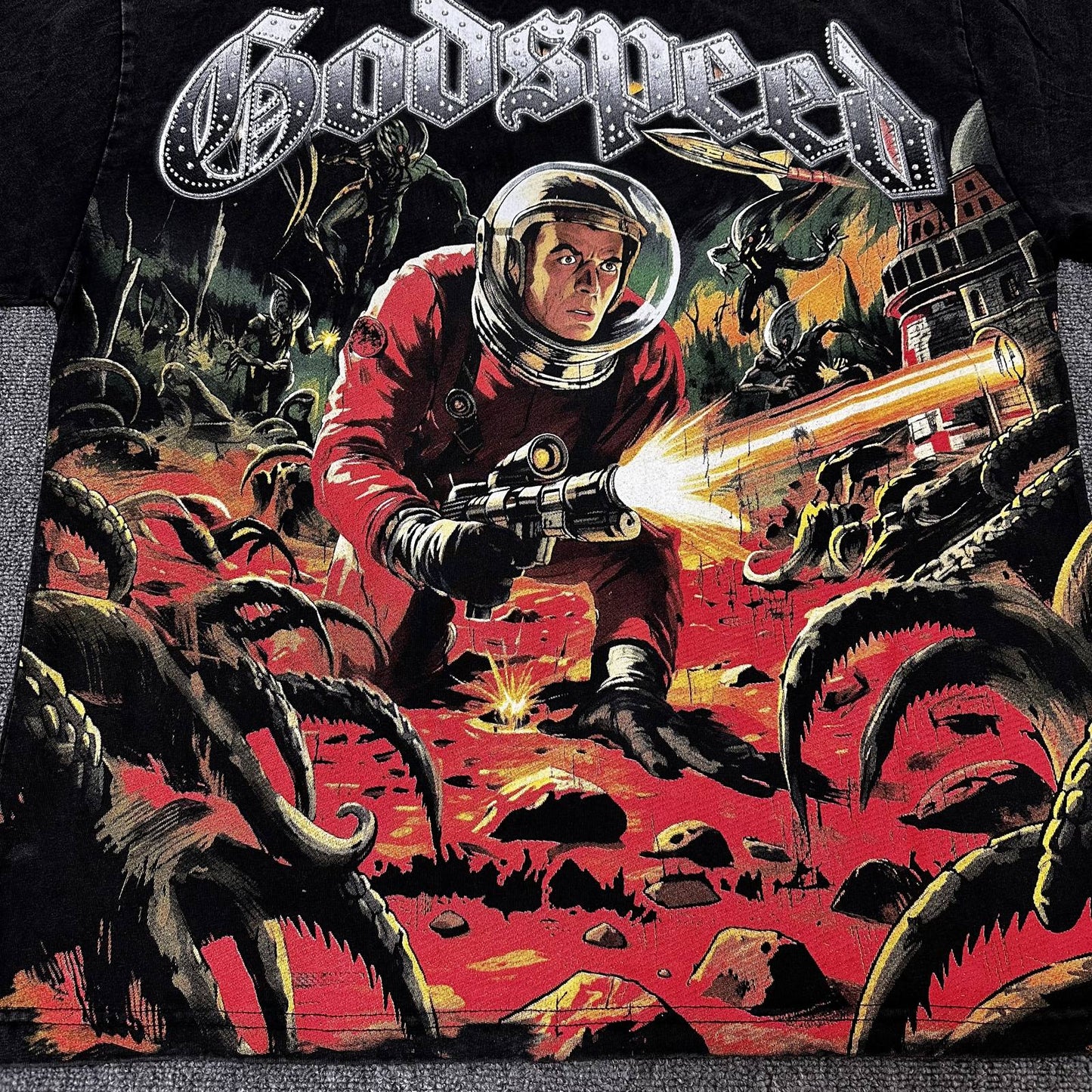 Godspeed Astronaut Monster Graphic T-Shirt — detail