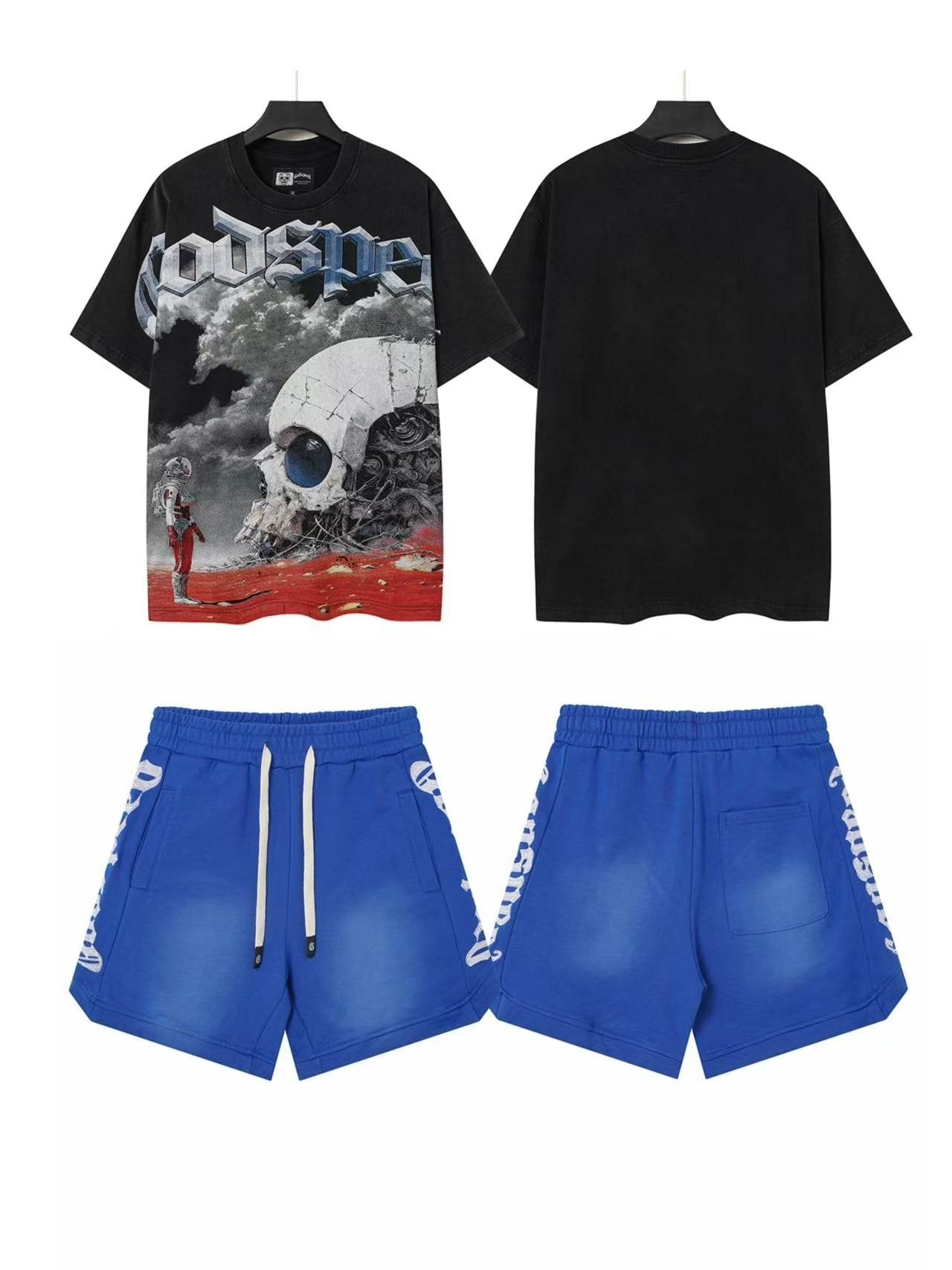 Godspeed Skull Moon T-Shirt & Shorts Set — front