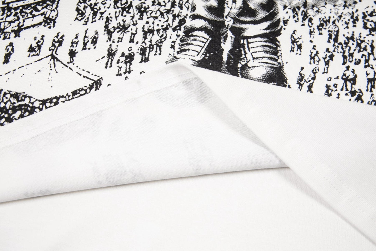 ASAALL White Black Front Graphic T-Shirt — detail