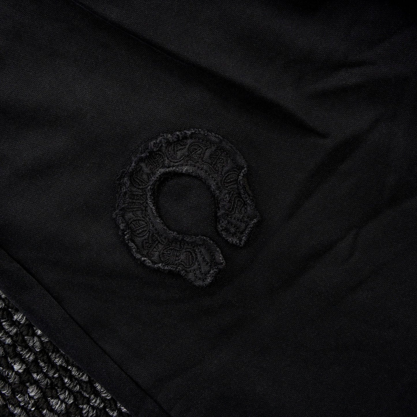 Chrome Hearts Horseshoe Embroidered Black Pants — fabric_closeup