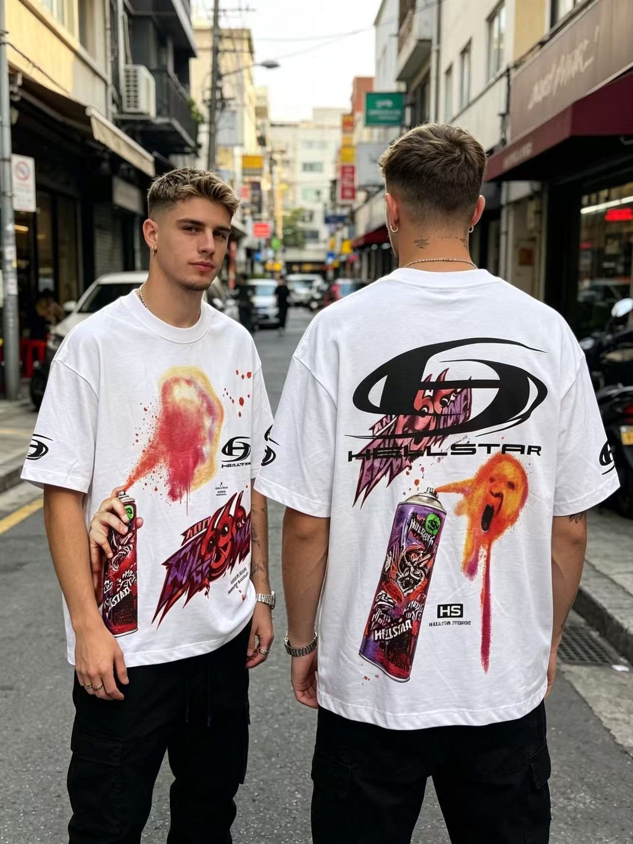 HELISTAR Spray Can Graphic Short-Sleeve T-Shirt — context