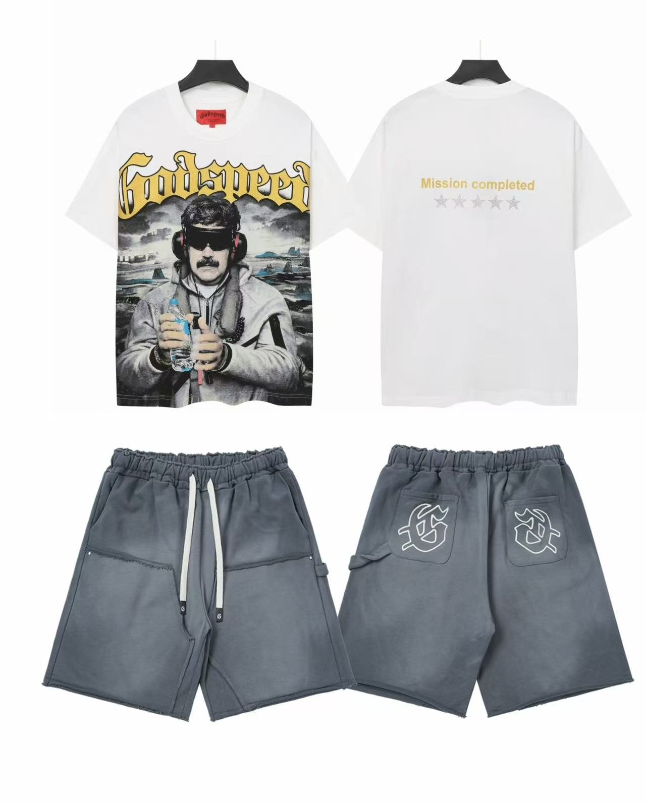 Godspeed Mission Completed Graphic T-Shirt & Shorts Set — front