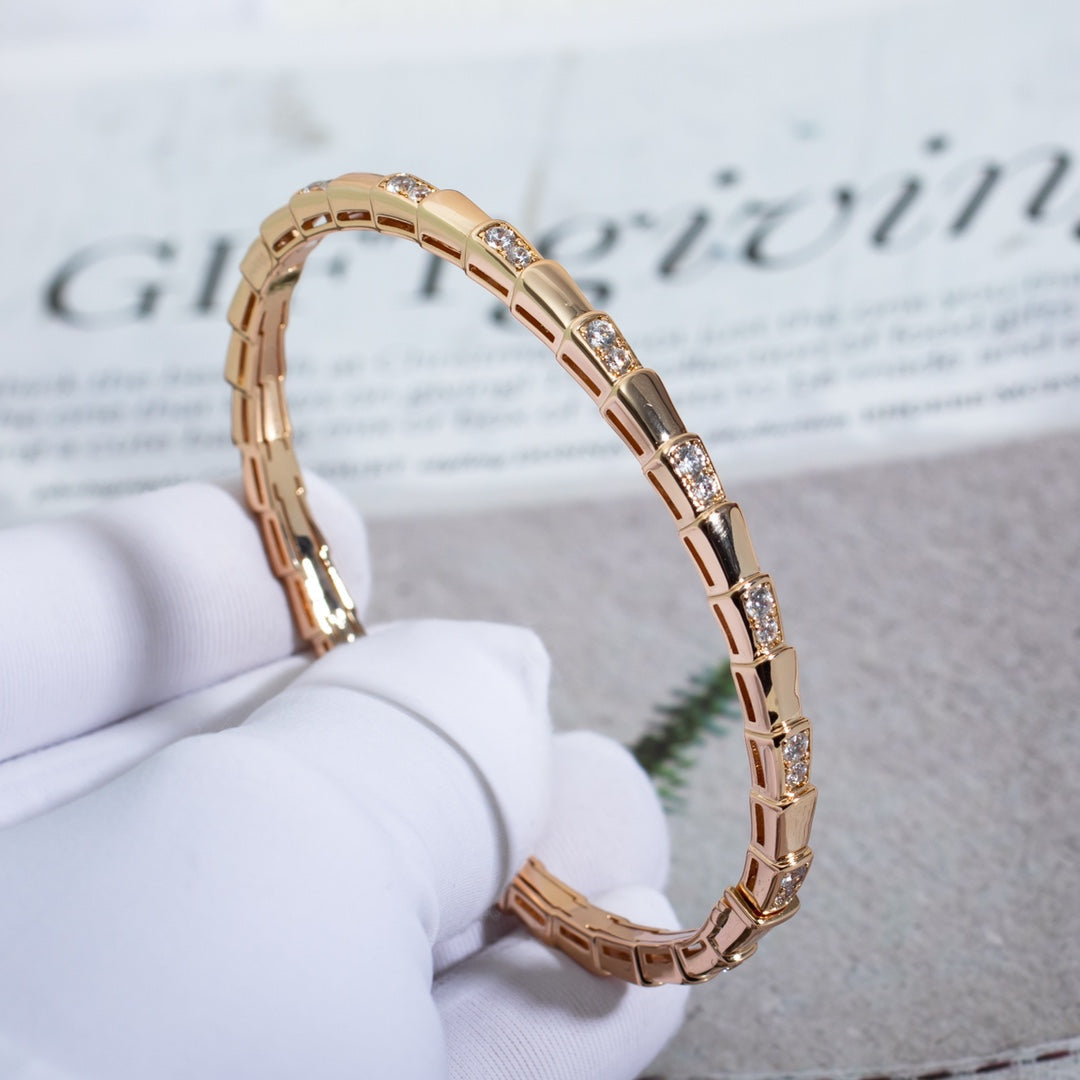 Bvlgari Serpenti Bracelet Pink Gold Cubic Zirconia