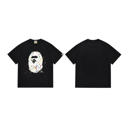 BAPE Paint-Splatter Ape Face Graphic T-Shirt — hero