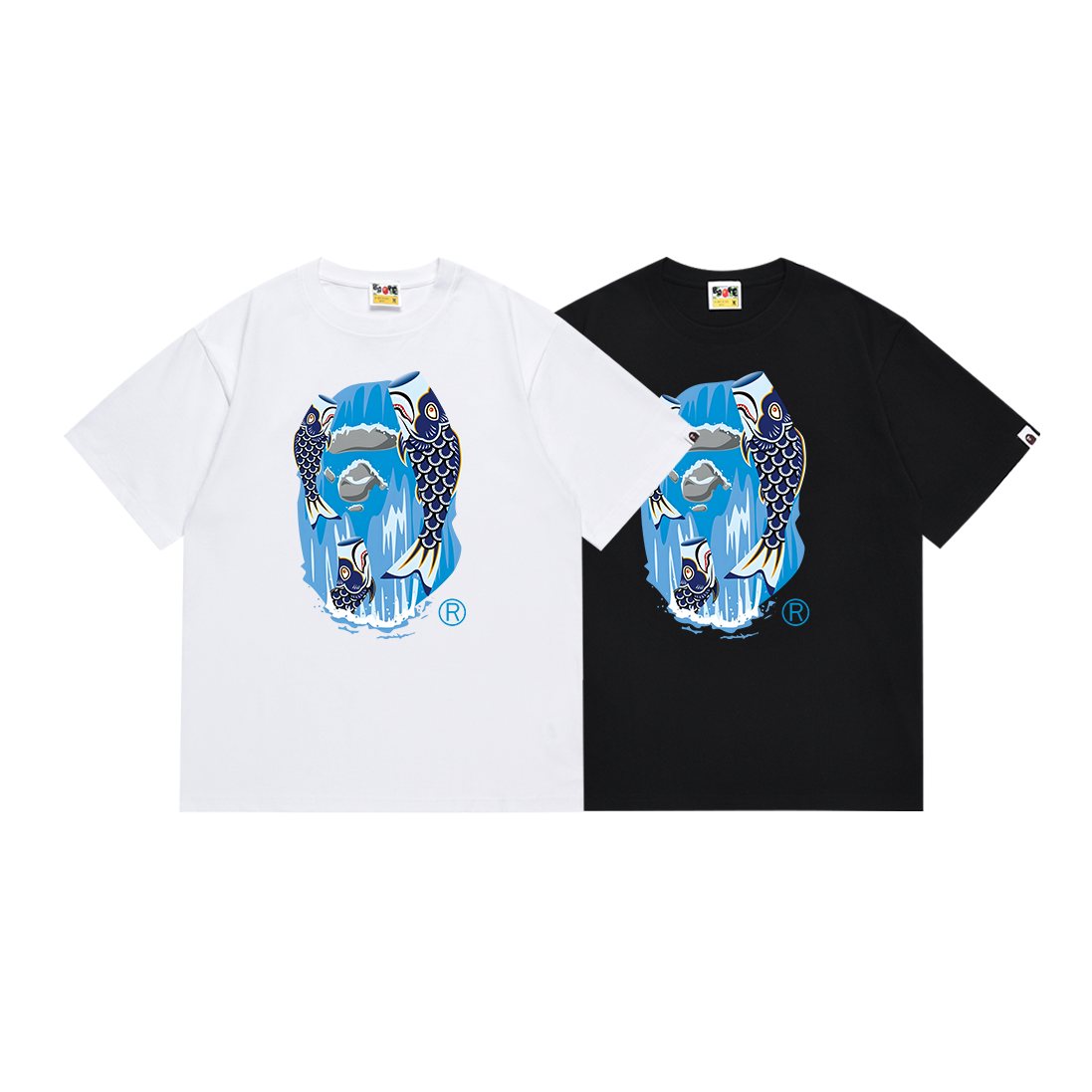 BAPE Fish Waterfall Graphic Short-Sleeve T-Shirt — comparison
