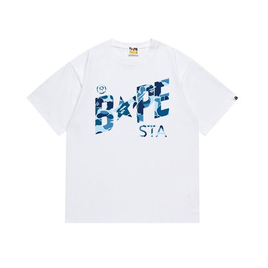 BAPE Blue Camo Star Graphic T-Shirt — front