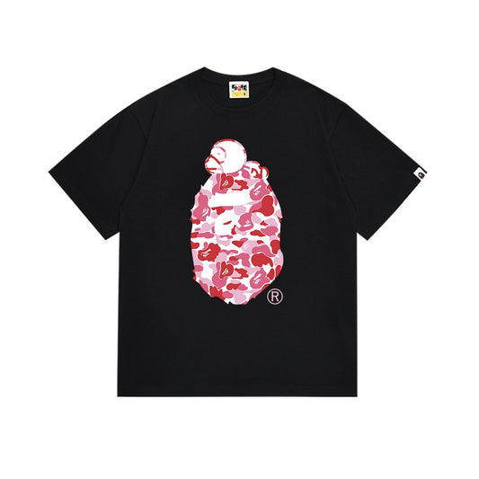 BAPE Pink Camo Ape Head Graphic T-Shirt — front