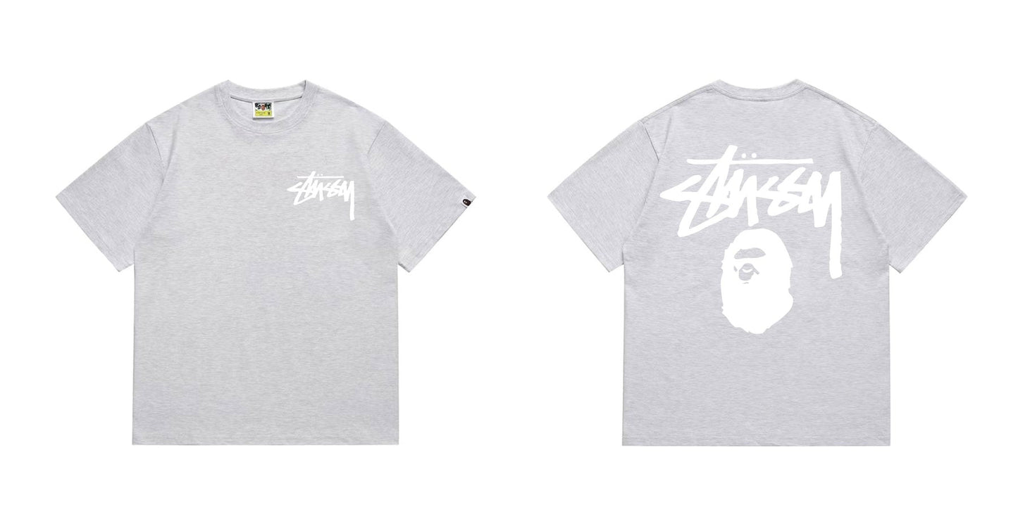 BAPE Stussy-Style Ape Graphic T-Shirt — front