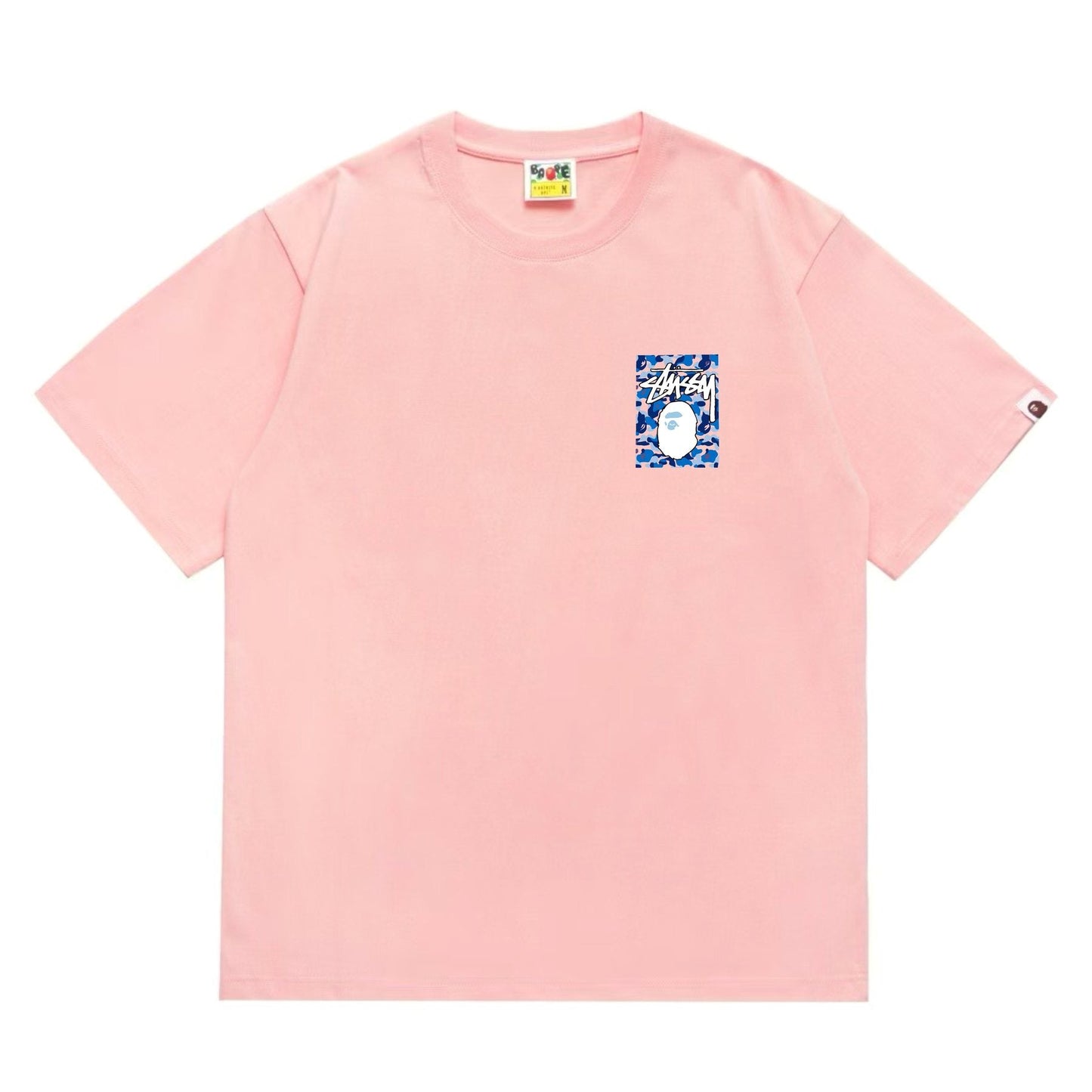 BAPE Blue Camo Ape Graphic T-Shirt — front