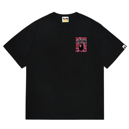 BAPE Warm Camo Black Ape Graphic T-Shirt — front