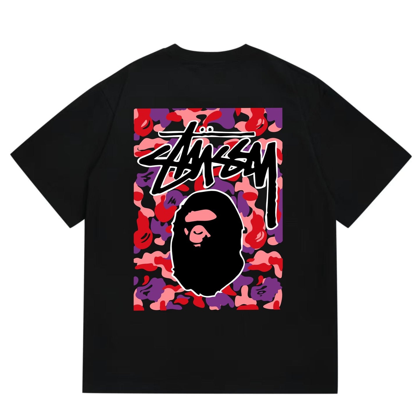 BAPE Warm Camo Black Ape Graphic T-Shirt — back
