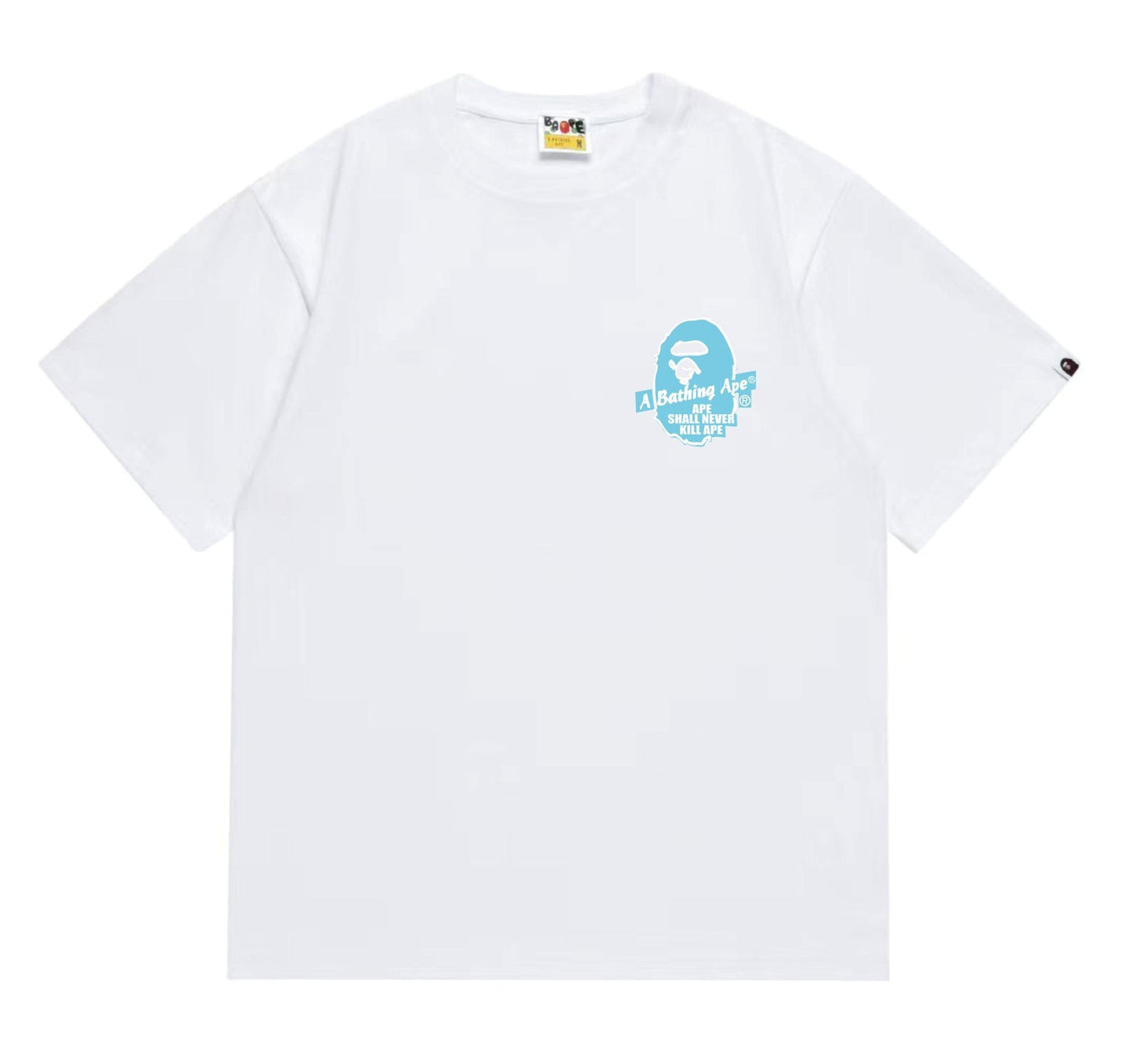 BAPE Blue Accent Camo Ape Circle Graphic T-Shirt — front