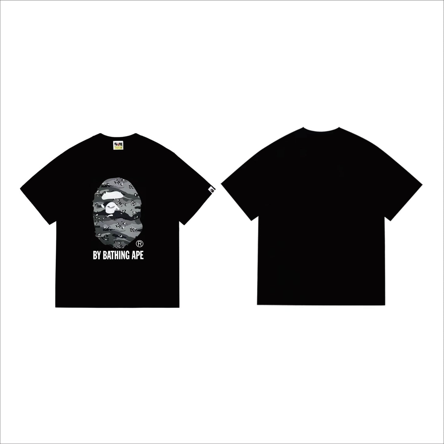 BAPE Grey/Blue Camo Ape Head T-Shirt — front