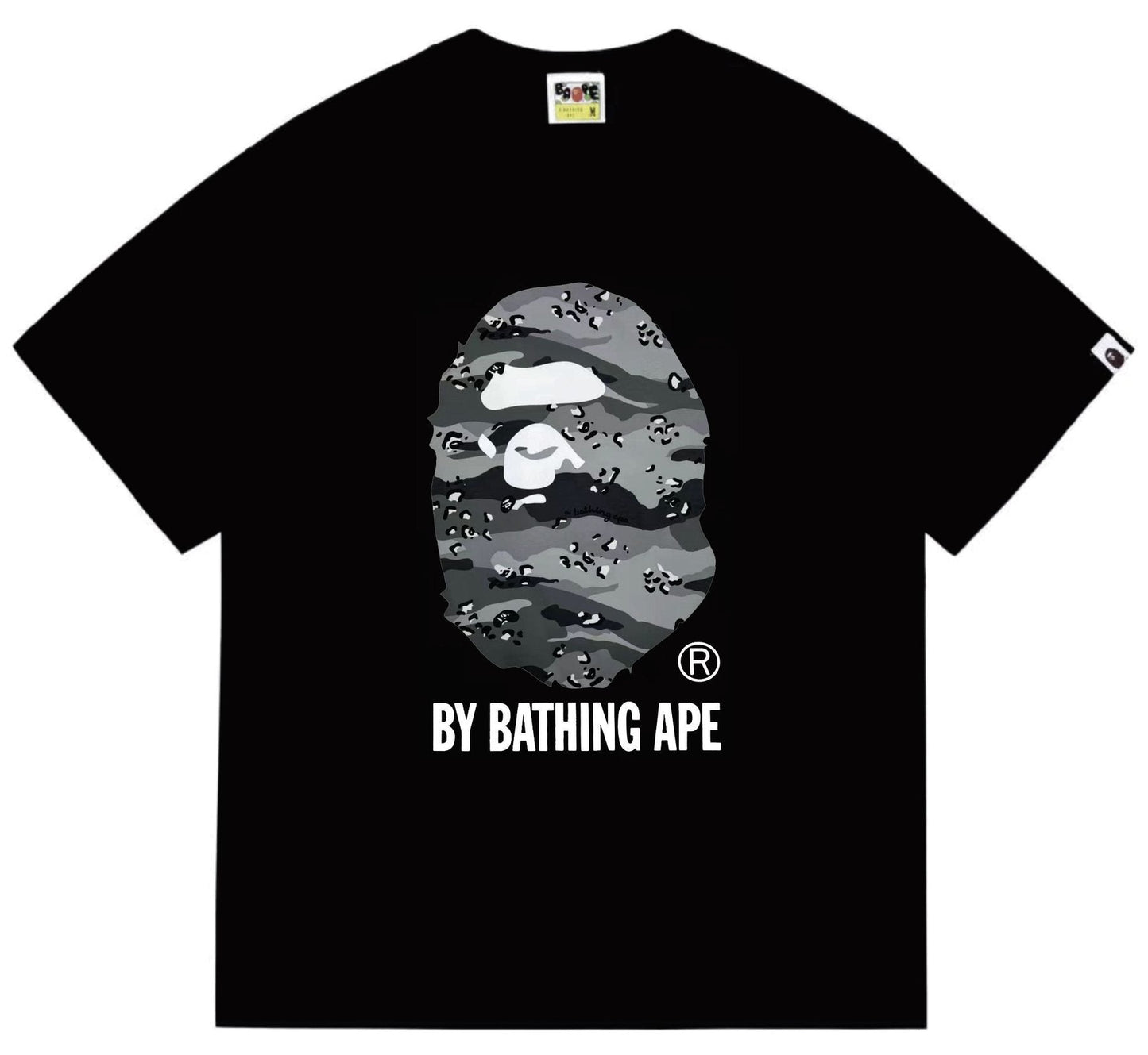 BAPE Grey/Blue Camo Ape Head T-Shirt — front