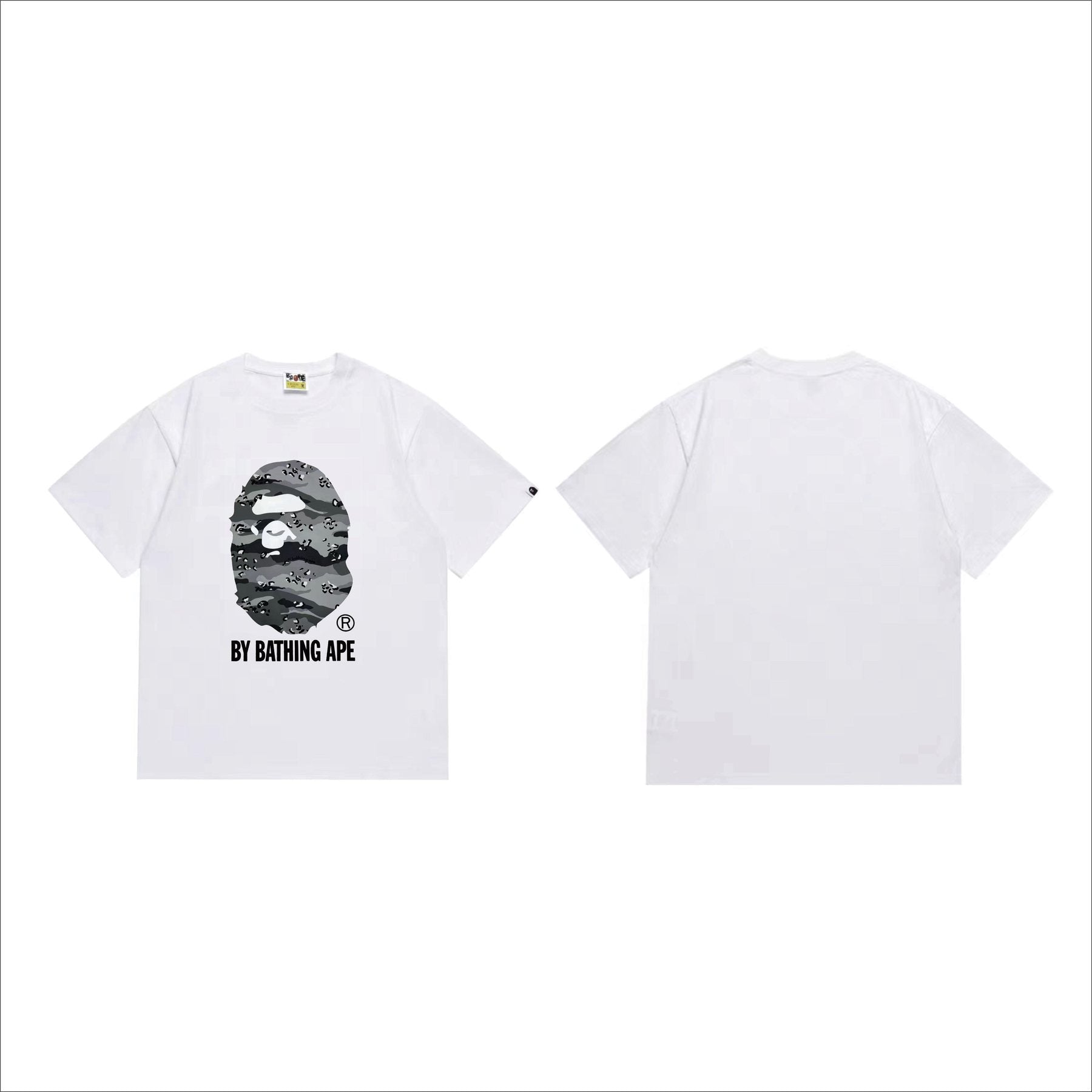 BAPE Grey/Blue Camo Ape Head T-Shirt — front