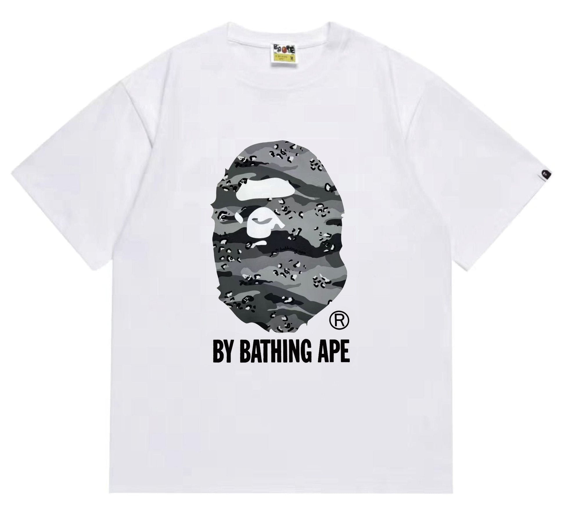 BAPE Grey/Blue Camo Ape Head T-Shirt — front