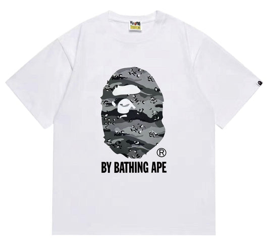 BAPE Grey/Blue Camo Ape Head T-Shirt — front