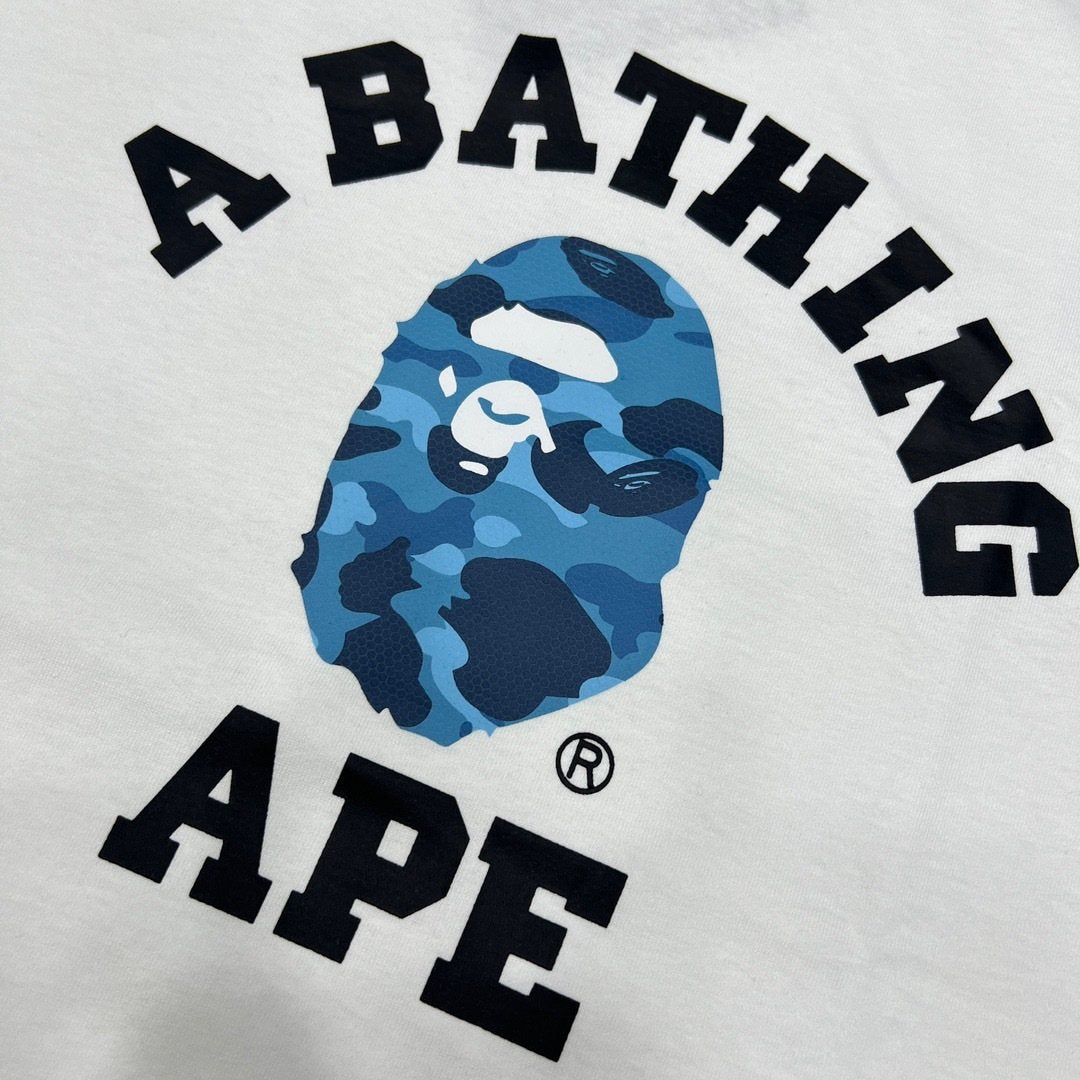 BAPE Blue Camo Ape Head Graphic T-Shirt — detail