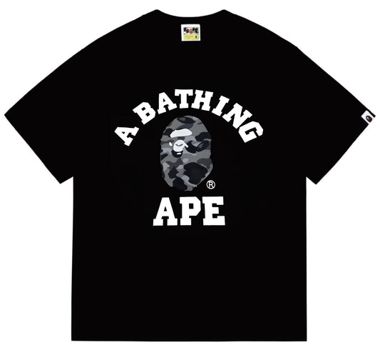 BAPE Grey Camo Ape Head Graphic T-Shirt — front