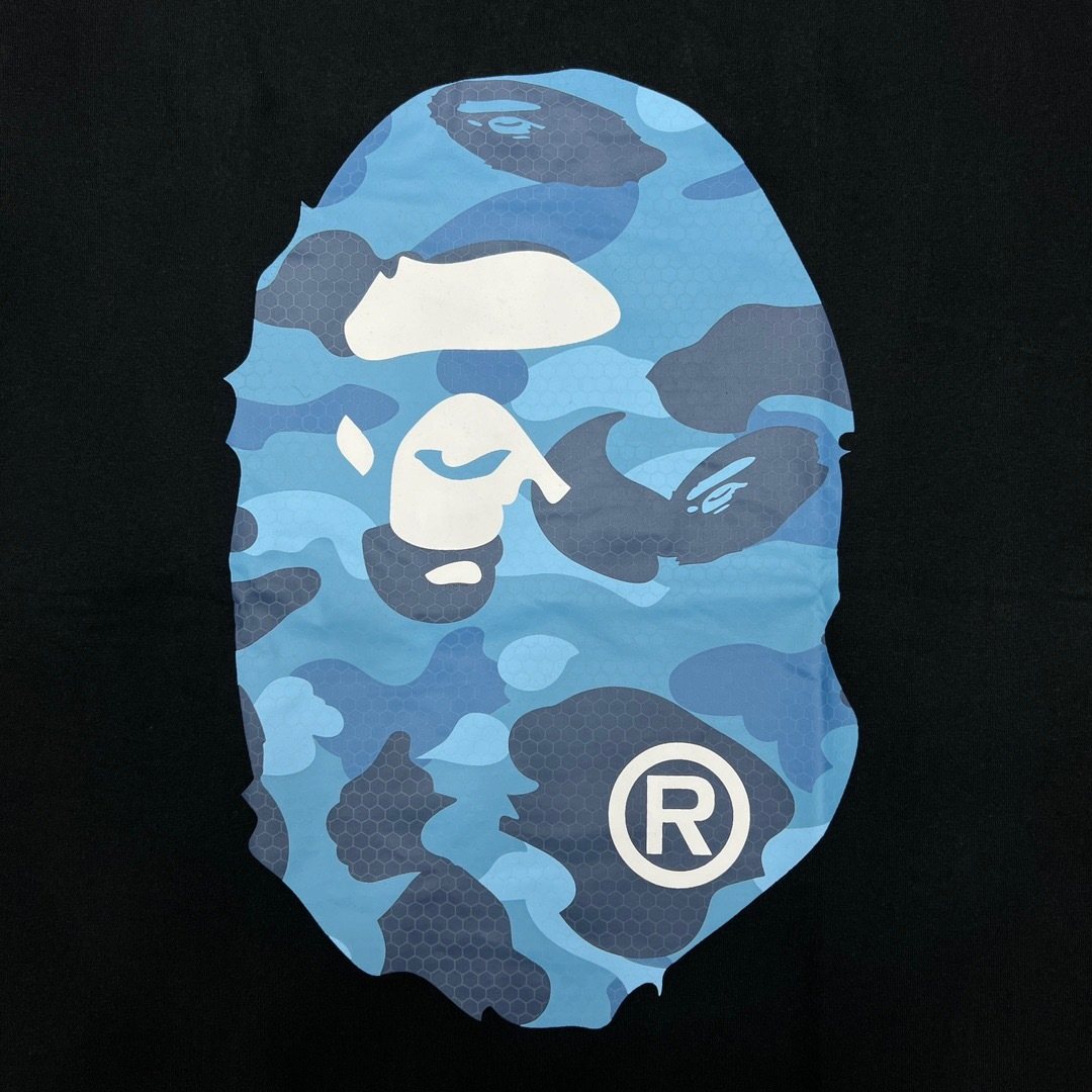 BAPE Blue Camo Ape Head Graphic T-Shirt — detail