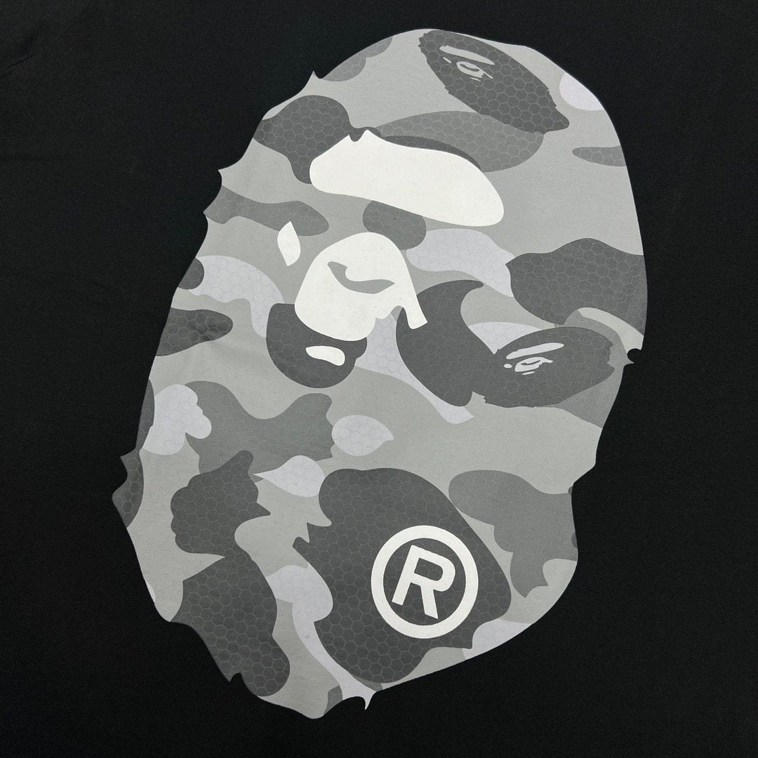 BAPE Grey Camo Ape Head Graphic T-Shirt — detail