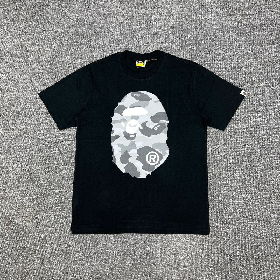BAPE Grey Camo Ape Head Graphic T-Shirt — front