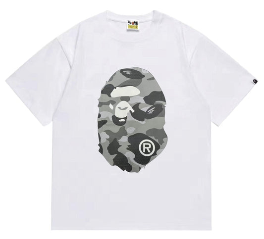 BAPE Grey Camo Ape Head Graphic T-Shirt — front