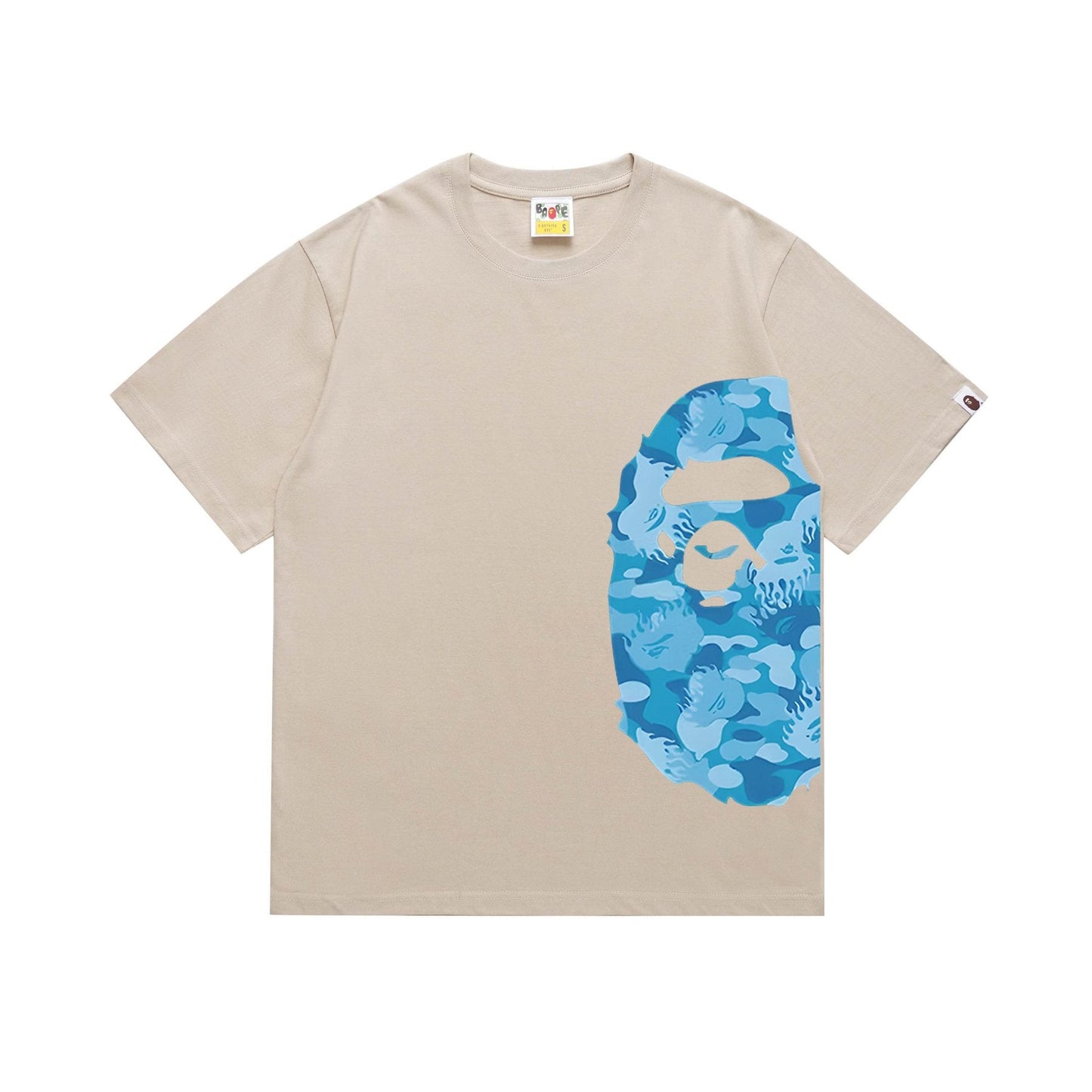 BAPE Blue Ape-Head Side Graphic T-Shirt — front