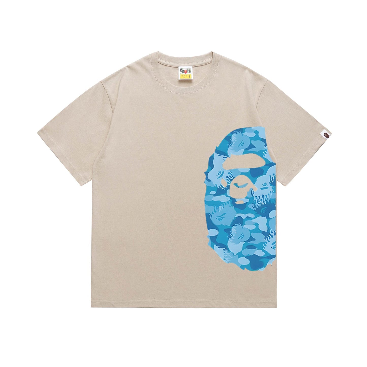 BAPE Blue Camo Ape-Head Side Graphic T-Shirt — hero