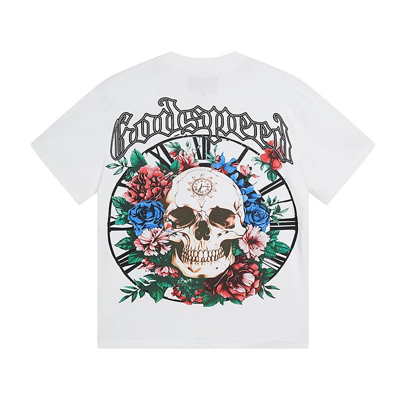 Godspeed Skull Floral Graphic T-Shirt — back
