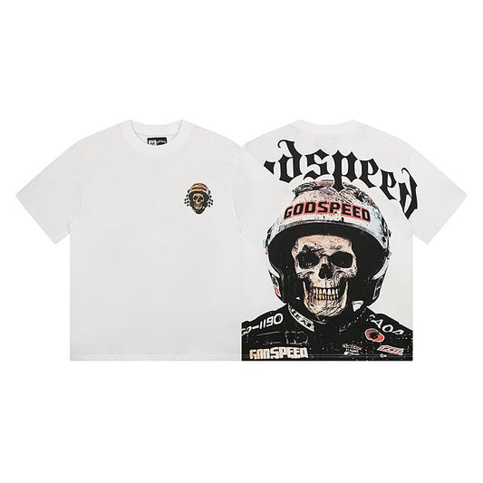 Godspeed Skull Helmet Graphic T-Shirt — hero