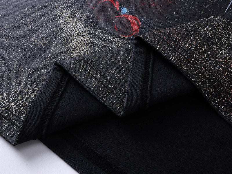 Godspeed Motorcycle Graphic Washed Black T-Shirt — detail