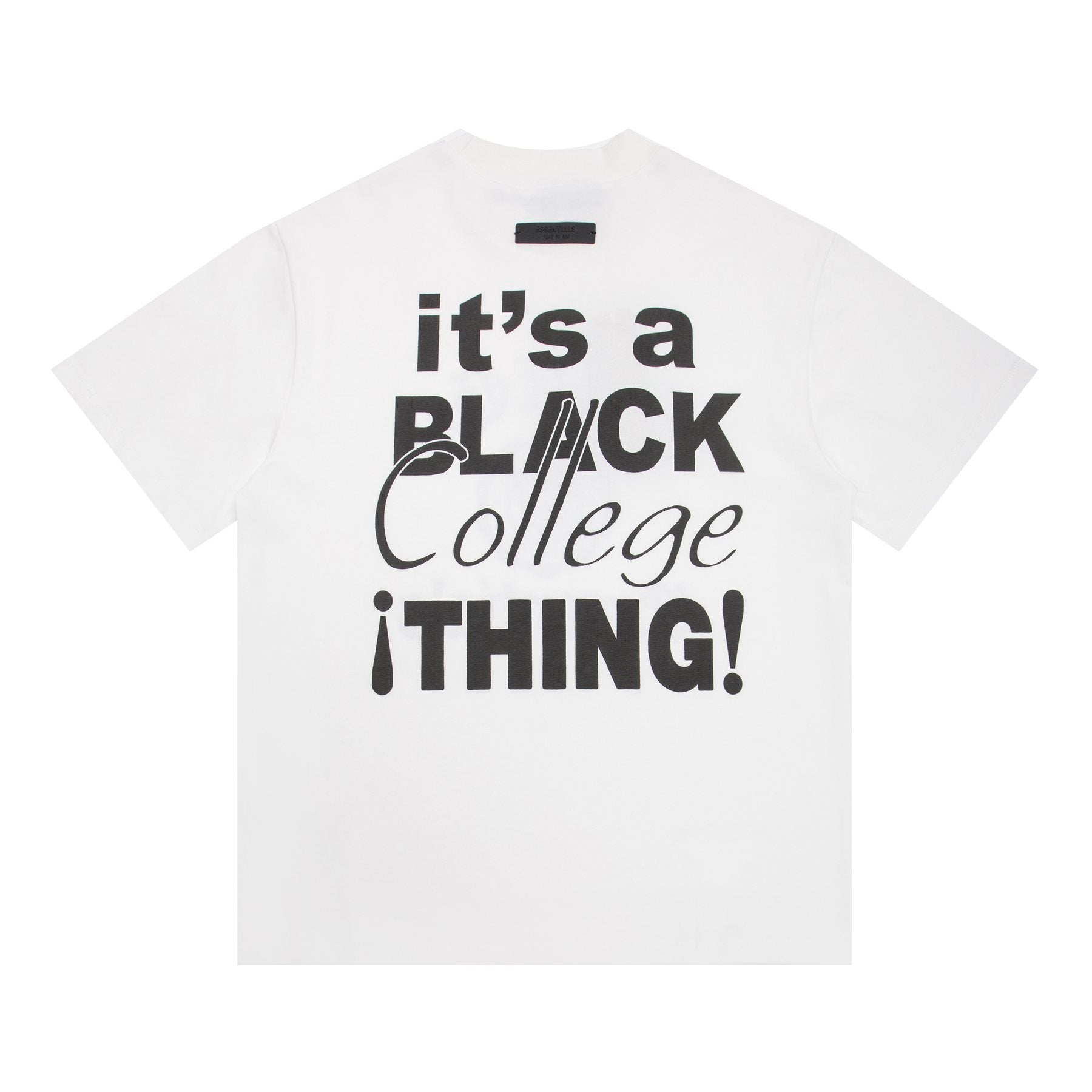 Fear of God Essentials Black College Graphic T-Shirt — back