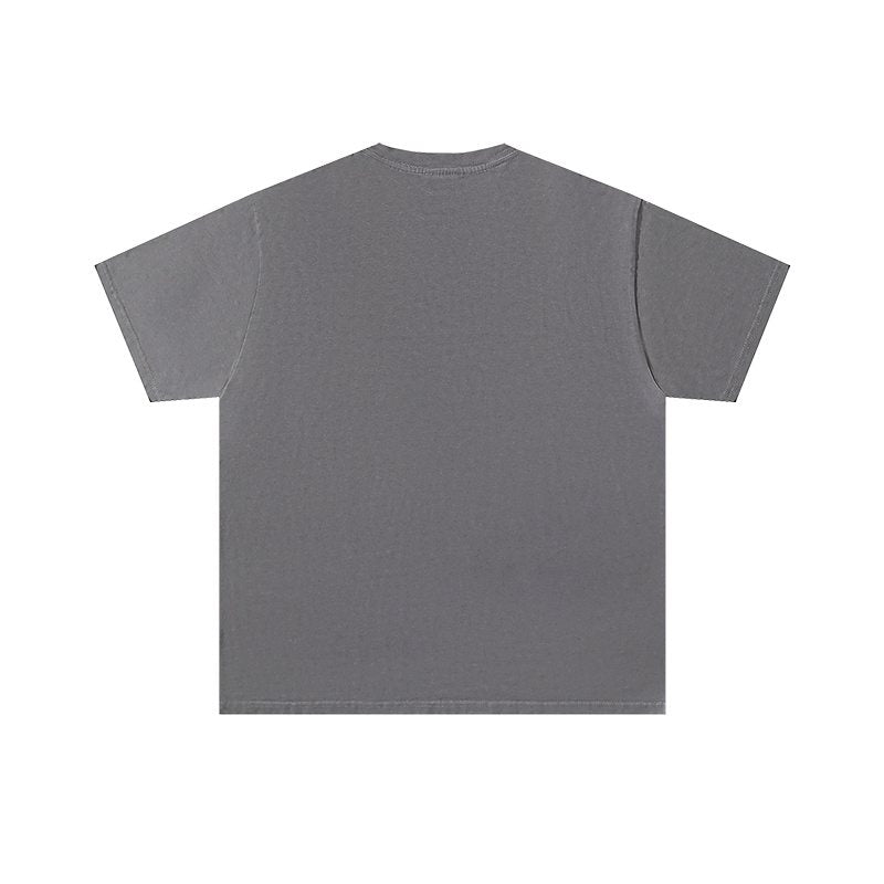 VALE USA Washed Gray Rhinestone Graphic T-Shirt — back
