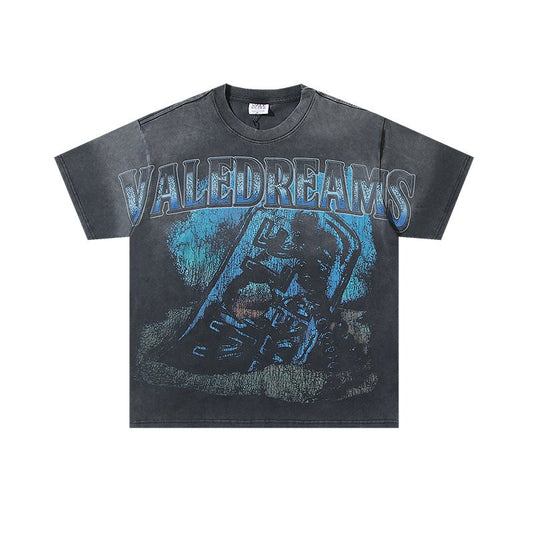 VALE USA Washed Black Graphic T-Shirt — hero