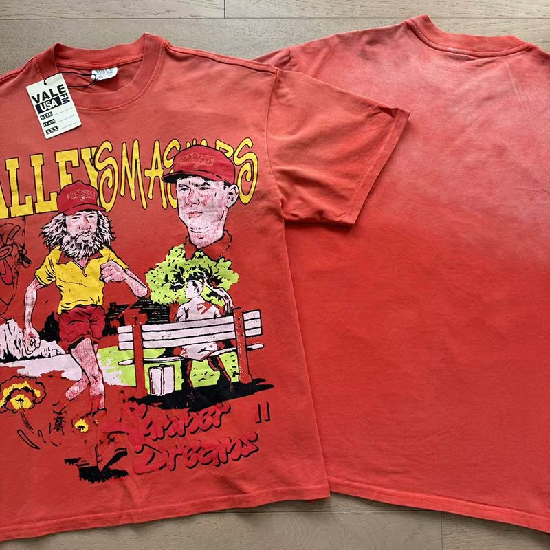 VALE USA Washed Red Graphic T-Shirt — context
