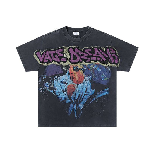 VALE USA Washed Black Rhinestone Graphic T-Shirt — hero