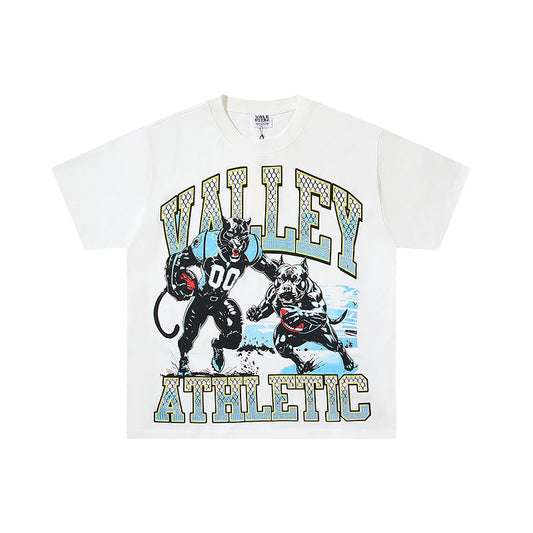 VALE USA Athletic Crest Rhinestone Graphic T-Shirt — hero