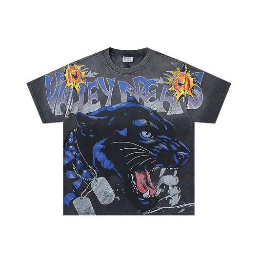 VALE USA Washed Black Panther Graphic T-Shirt — hero