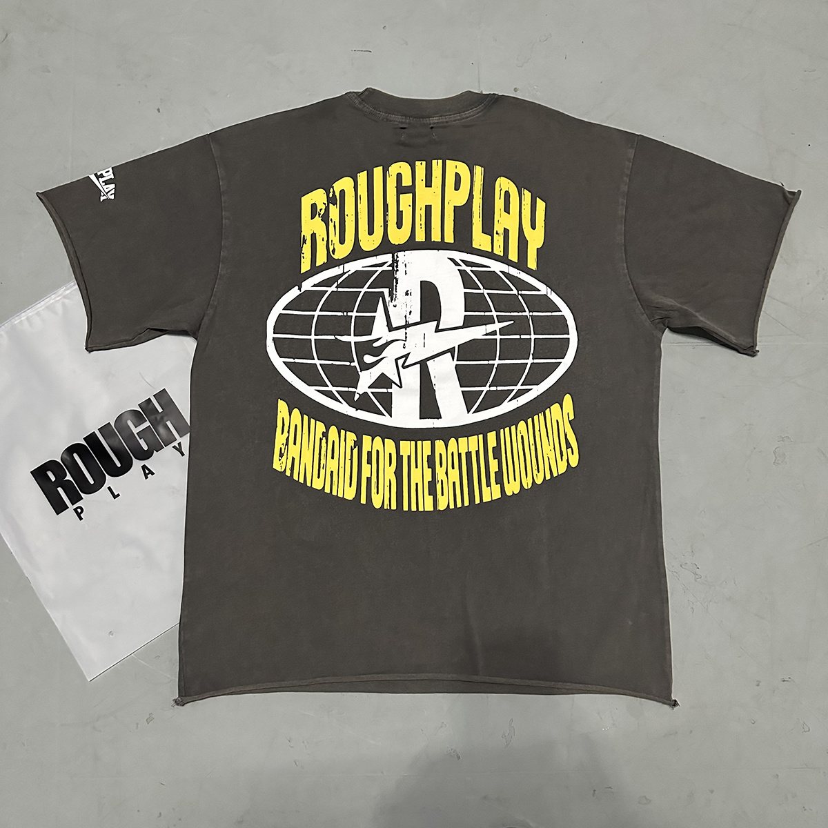 Rough Play Yellow Globe Graphic T-Shirt — context