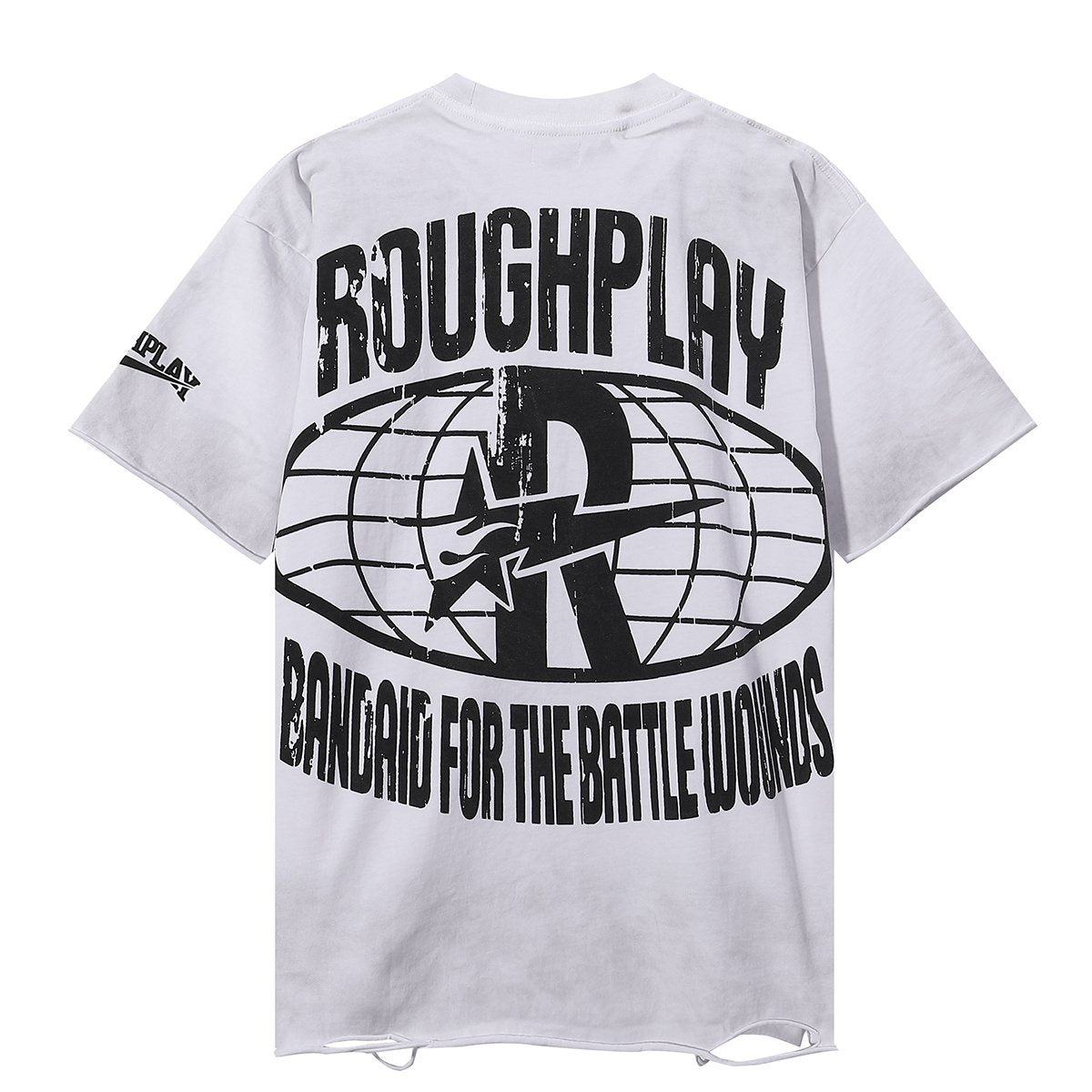 Rough Play Jesus Graphic Distressed Washed T-Shirt — back