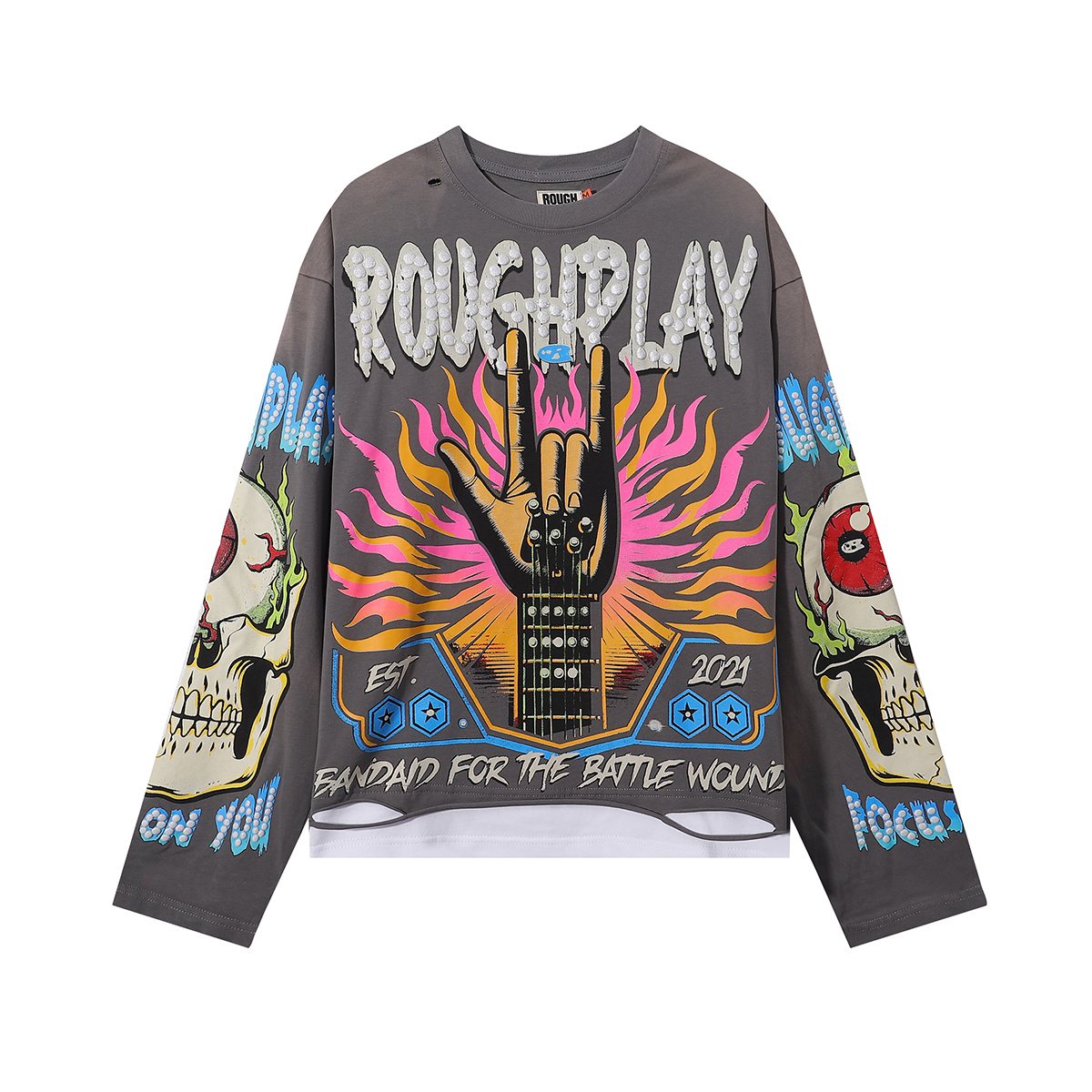 Rough Play Rock Graphic Long-Sleeve T-Shirt — front
