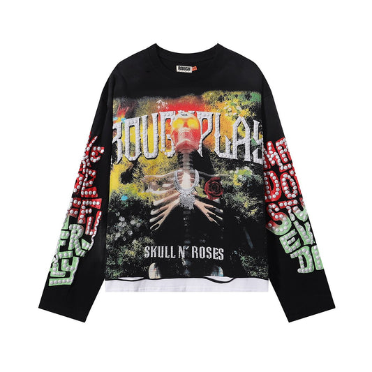 Rough Play Skull & Roses Long-Sleeve T-Shirt — hero
