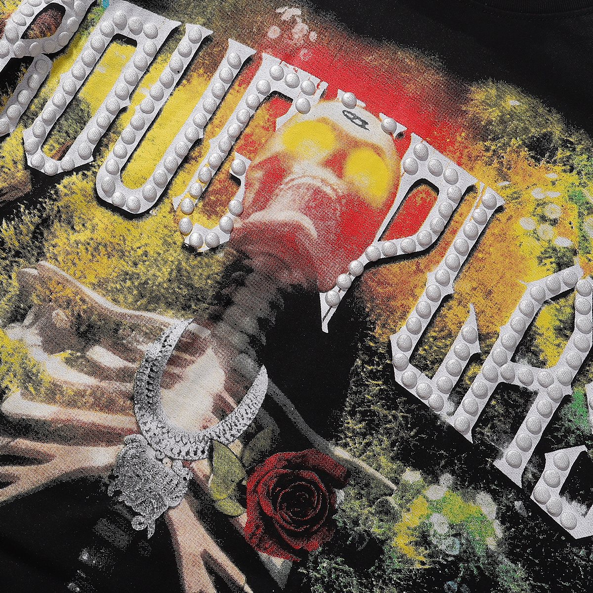 Rough Play Skull & Roses Long-Sleeve T-Shirt — detail